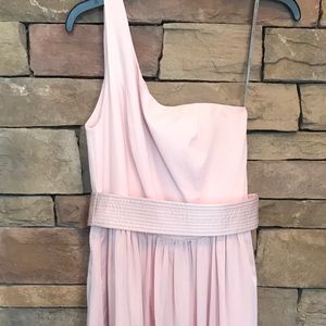 White by Vera Wang one shoulder blush dress